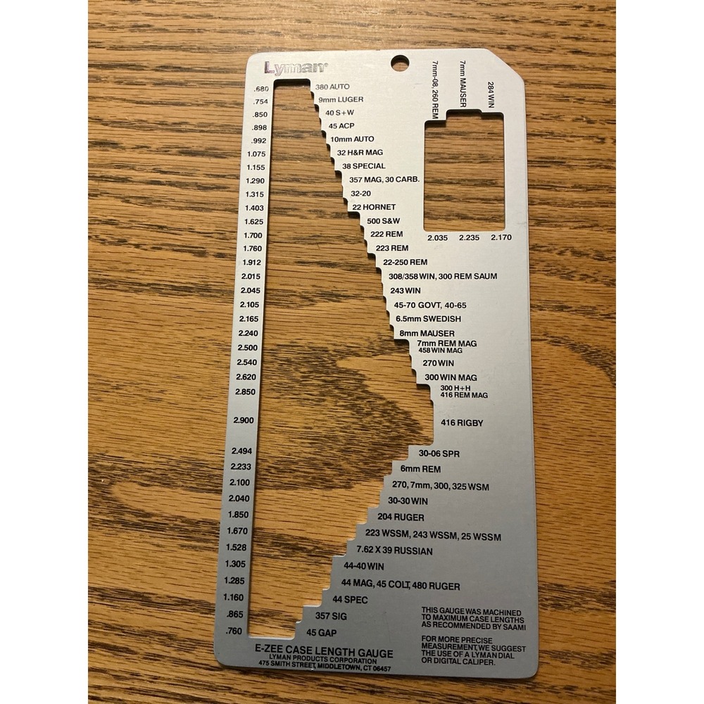 Lyman E-ZEE Case Length Gauge 7832215 Reloading Tool for Rifle Pistol Cartridges